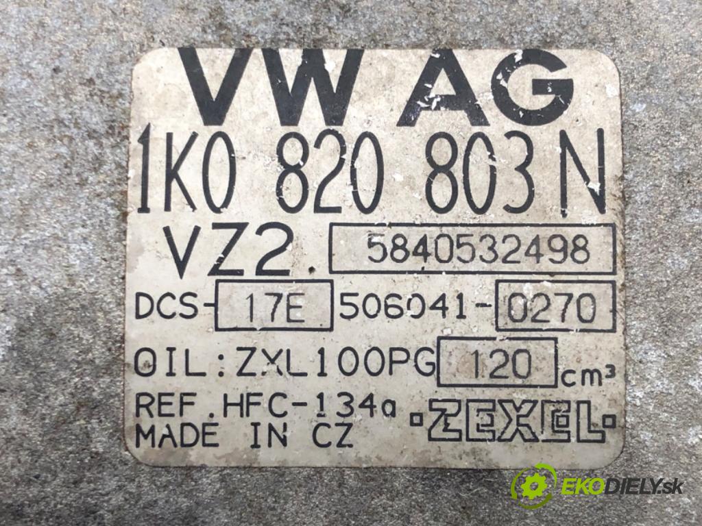 VW PASSAT B6 (3C2) 2005 - 2010    1.9 TDI 77 kW [105 KM] olej napędowy 2005 - 2010  kompresor klimatizace 1K0820803N (Kompresory)