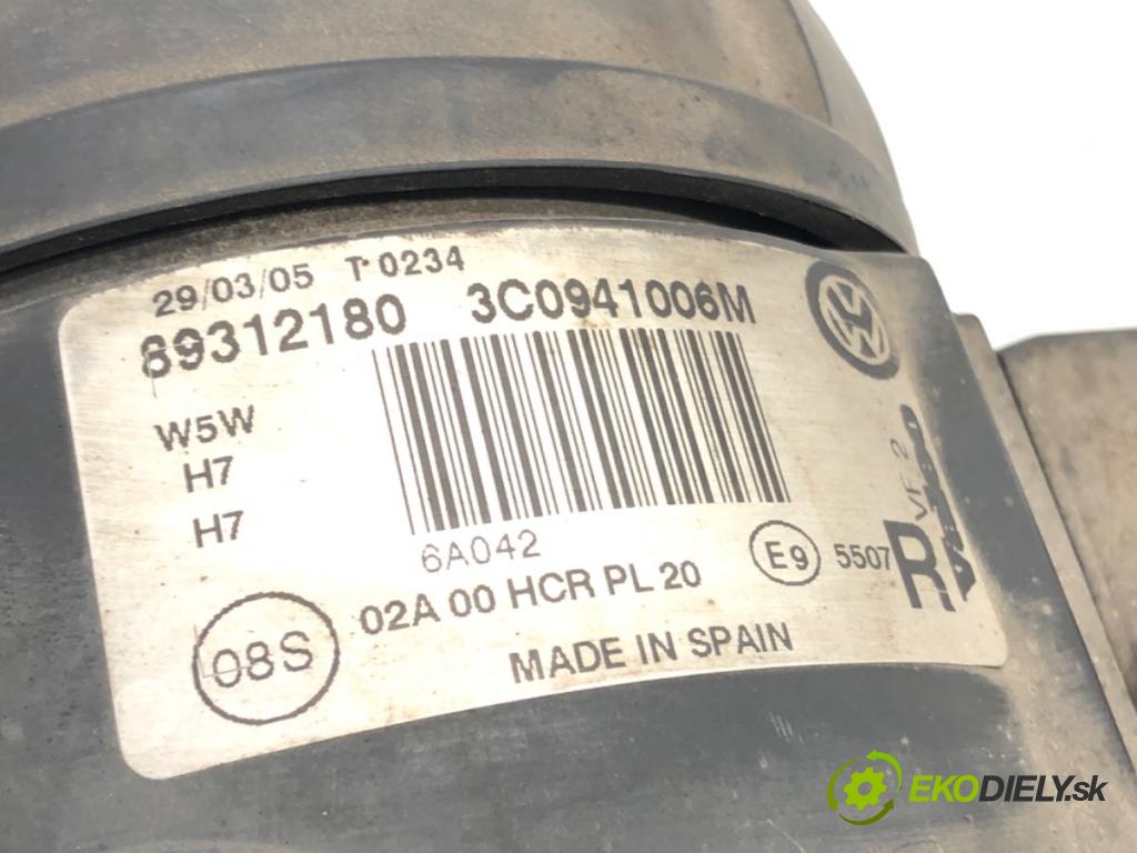 VW PASSAT B6 (3C2) 2005 - 2010    1.9 TDI 77 kW [105 KM] olej napędowy 2005 - 2010  Svetlomet pravy predný 3C0941006M