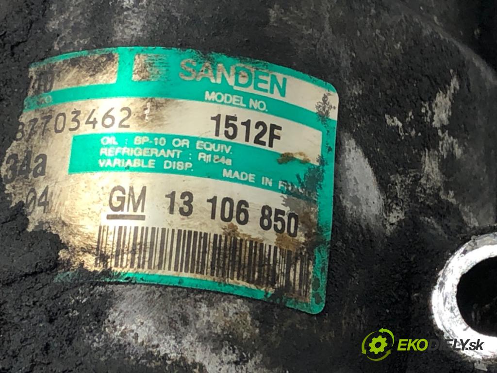 OPEL CORSA C (X01) 2000 - 2009    1.3 CDTI (F08, F68) 51 kW [70 KM] olej napędowy 2003 - 2009  Kompresor klimatizácie 13106850 (Kompresory klimatizácie)