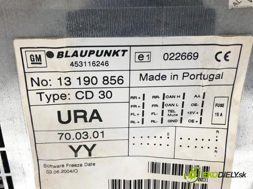 OPEL ASTRA H (A04) 2004 - 2014    1.6 (L48) 77 kW [105 KM] benzyna 2004 - 2010  RADIO 13190856 (Audio zariadenia)