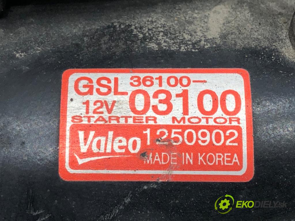 HYUNDAI i20 I (PB, PBT) 2008 - 2022    1.2 57 kW [78 KM] benzyna 2008 - 2012  Štartér 36100-03100 (Štartéry)