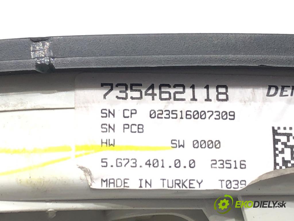 FIAT QUBO (225_) 2008 - 2022    1.4 (225AXA1A, 225CXA1A) 57 kW [78 KM] benzyna 2009 - 2022  Panel ovládania kúrenia 735462118 (Prepínače, spínače, tlačidlá a ovládače kúrenia)