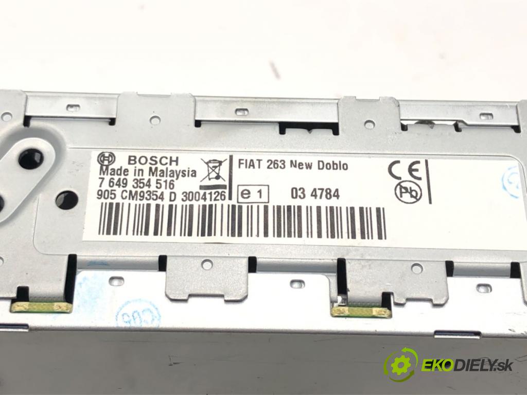 FIAT DOBLO Cargo (263_) 2010 - 2022    1.6 D Multijet 77 kW [105 KM] olej napędowy 2010 - 2022  RADIO 7649354516 (Audio zariadenia)