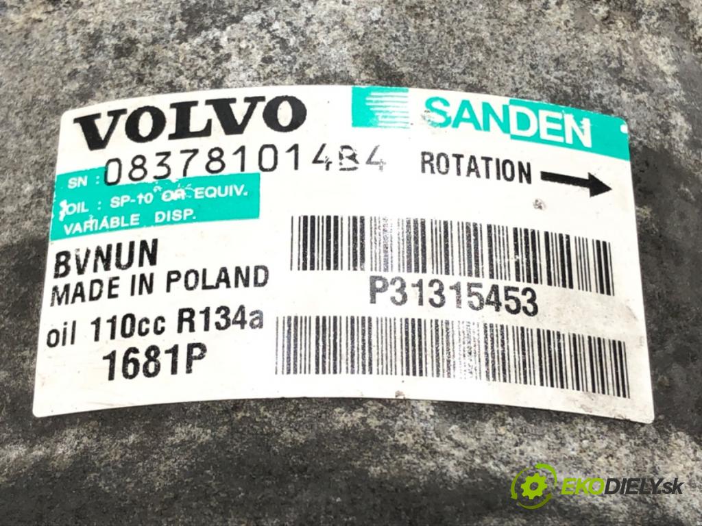 VOLVO XC60 I SUV (156) 2008 - 2017    D5 AWD 158 kW [215 KM] olej napędowy 2011 - 2015  Kompresor klimatizácie 31315453 (Kompresory klimatizácie)