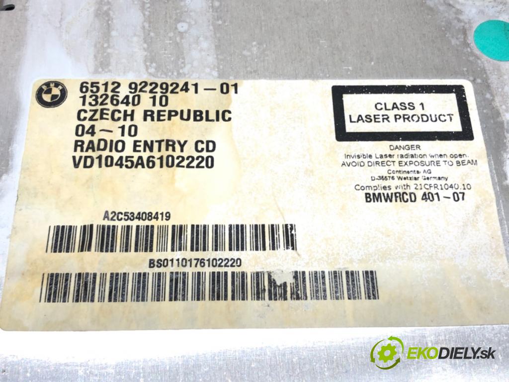 BMW 1 (E87) 2003 - 2013    116 i 90 kW [122 KM] benzyna 2007 - 2011  RADIO 9229241 (Audio zariadenia)