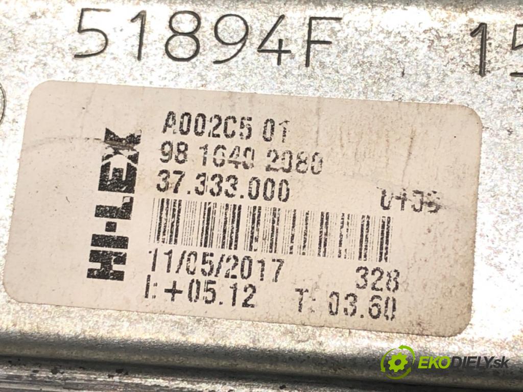 PEUGEOT 208 I (CA_, CC_) 2012 - 2022    1.6 BlueHDi 100 73 kW [100 KM] olej napędowy 2015 - 2022  mechanismus okna pravý přední část 9816402080