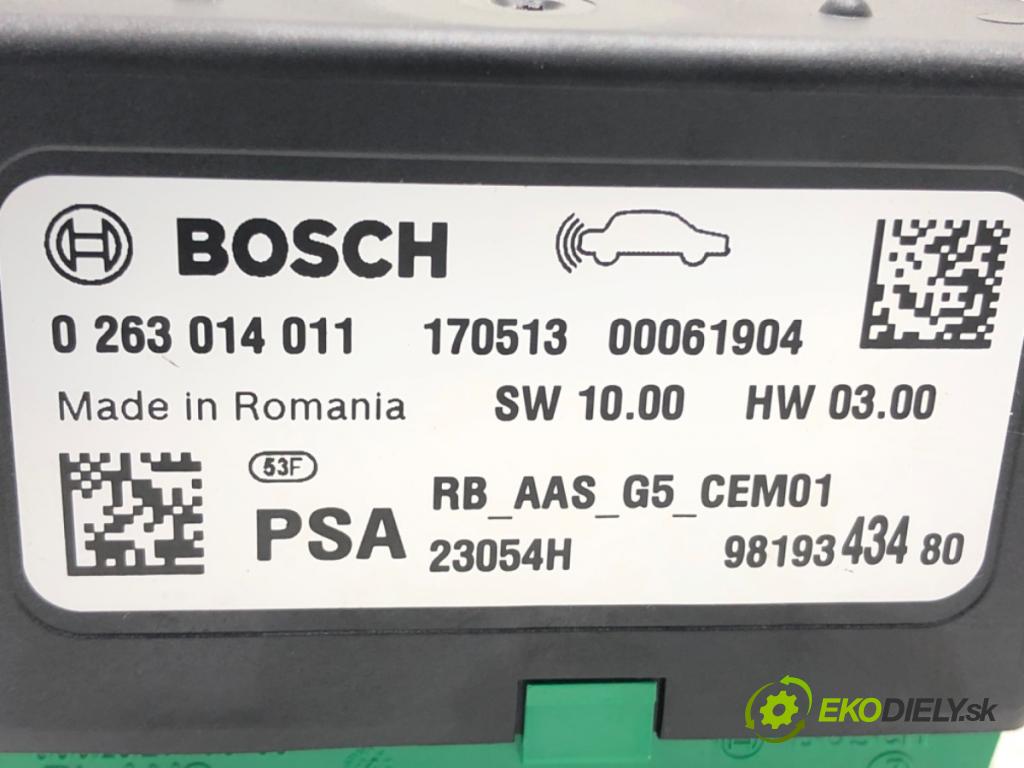 PEUGEOT 208 I (CA_, CC_) 2012 - 2022    1.6 BlueHDi 100 73 kW [100 KM] olej napędowy 2015 - 2022  Modul PDC 9819343480 (Ostatné)