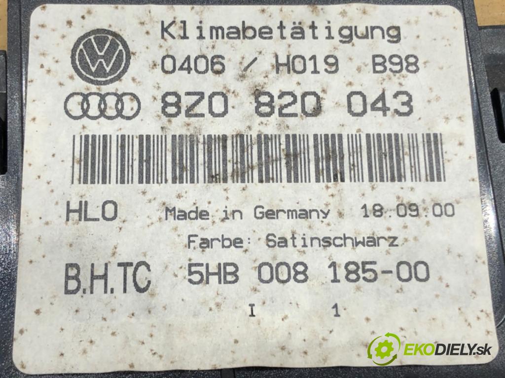 AUDI A2 (8Z0) 2000 - 2005    1.4 55 kW [75 KM] benzyna 2000 - 2005  Panel ovládania kúrenia 8Z0820043 (Prepínače, spínače, tlačidlá a ovládače kúrenia)