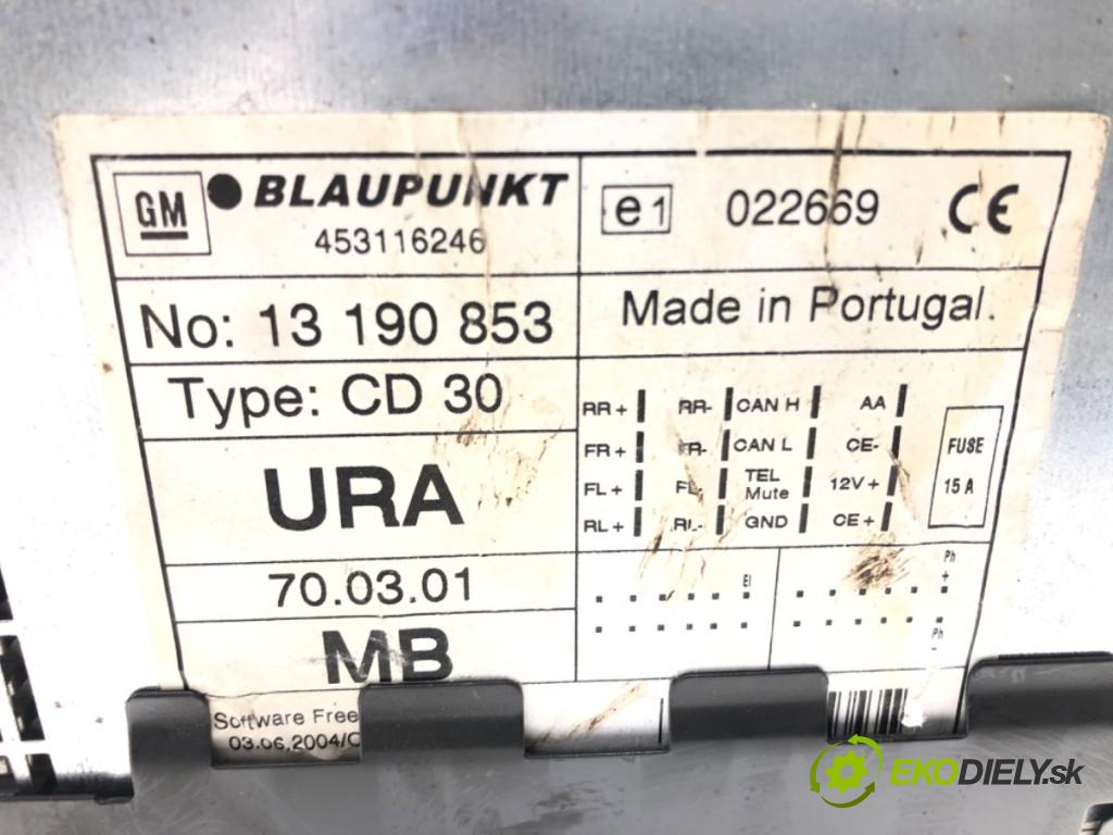 OPEL ASTRA H (A04) 2004 - 2014    1.7 CDTI (L48) 74 kW [100 KM] olej napędowy 2004 - 2010  RADIO 13190853 (Audio zariadenia)