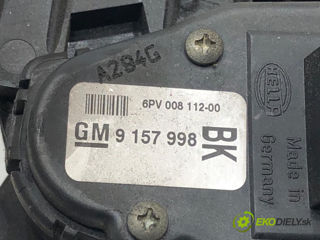 OPEL ASTRA H (A04) 2004 - 2014    1.7 CDTI (L48) 74 kW [100 KM] olej napędowy 2004 - 2010  Potenciometer plynu 9157998 (Pedále)