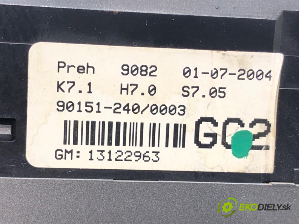 OPEL ASTRA H (A04) 2004 - 2014    1.7 CDTI (L48) 74 kW [100 KM] olej napędowy 2004 - 2010  Panel ovládania kúrenia 13122963 (Prepínače, spínače, tlačidlá a ovládače kúrenia)