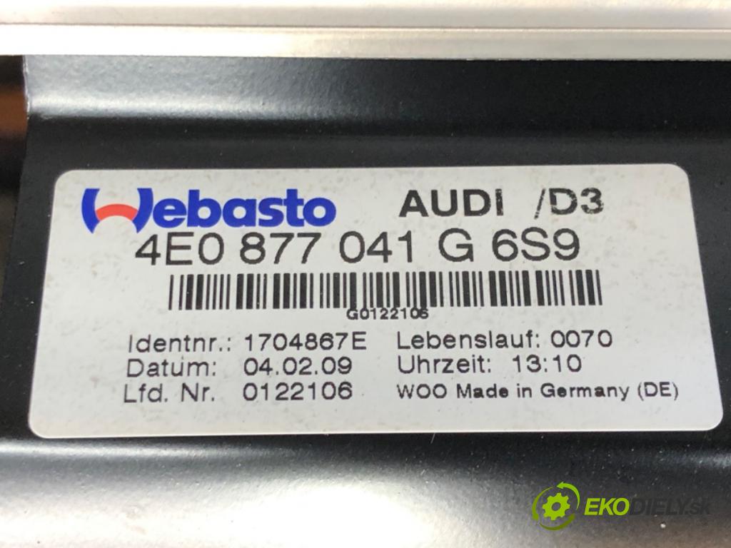 AUDI A8 D3 (4E2, 4E8) 2002 - 2010    4.2 TDI quattro 240 kW [326 KM] olej napędowy 2005 - 2010  střešní okno 4E0877041G (Okna karoserie)