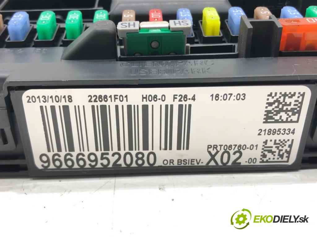 CITROEN C3 PICASSO (SH_) 2009 - 2022    1.6 HDI 90 68 kW [92 KM] olej napędowy 2010 - 2022  modul BSI 9666952080 (Pojistkové skříňky)