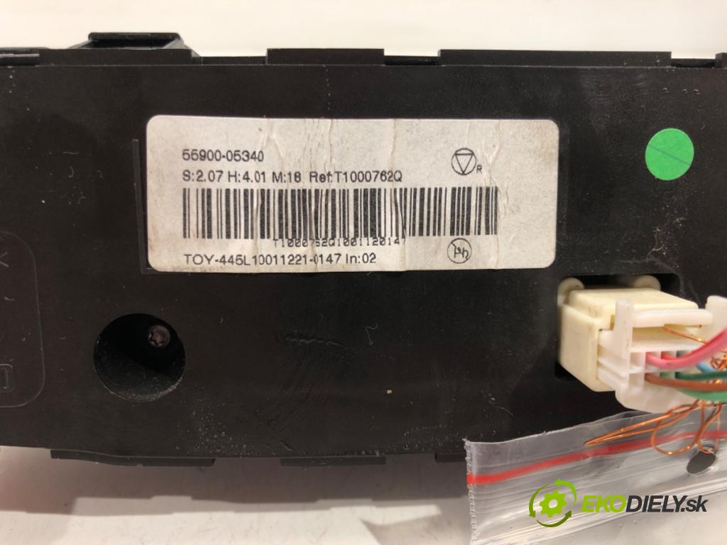 TOYOTA AVENSIS Kombi (_T27_) 2009 - 2018    2.2 D-4D (ADT271_) 110 kW [150 KM] olej napędowy 2009 - 2018  Panel ovládania kúrenia 55900-05340 (Prepínače, spínače, tlačidlá a ovládače kúrenia)