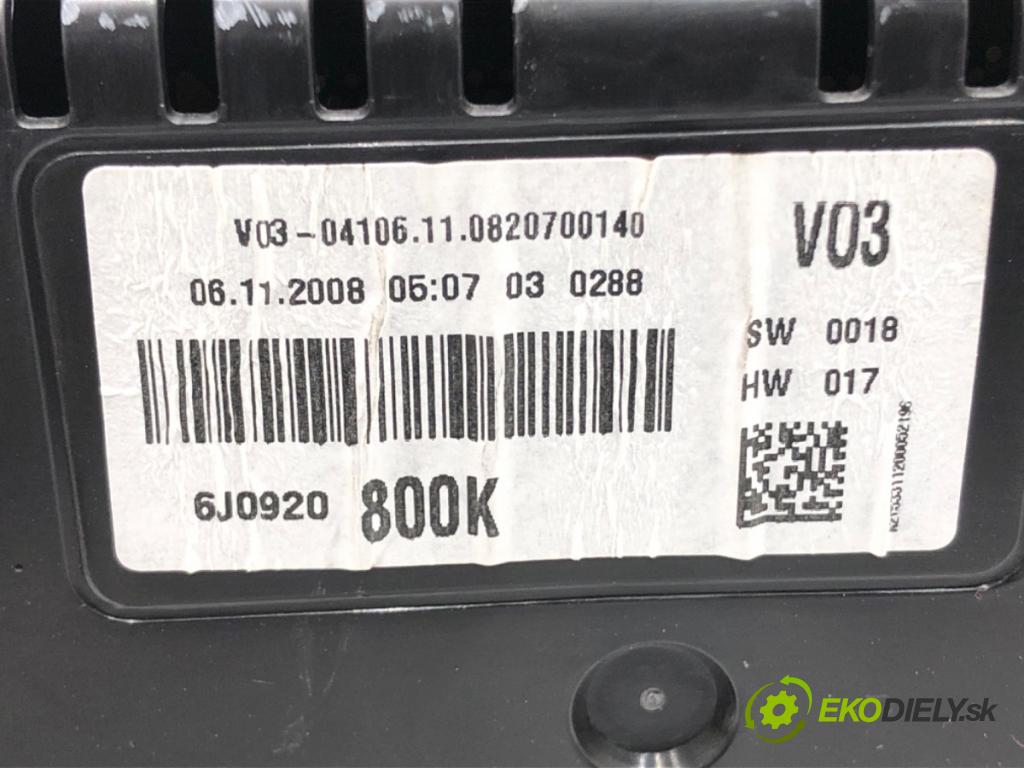SEAT IBIZA IV (6J5, 6P1) 2008 - 2017    1.4 63 kW [85 KM] benzyna 2008 - 2015  Prístrojovka 6J0920800K (Prístrojové dosky, displeje)