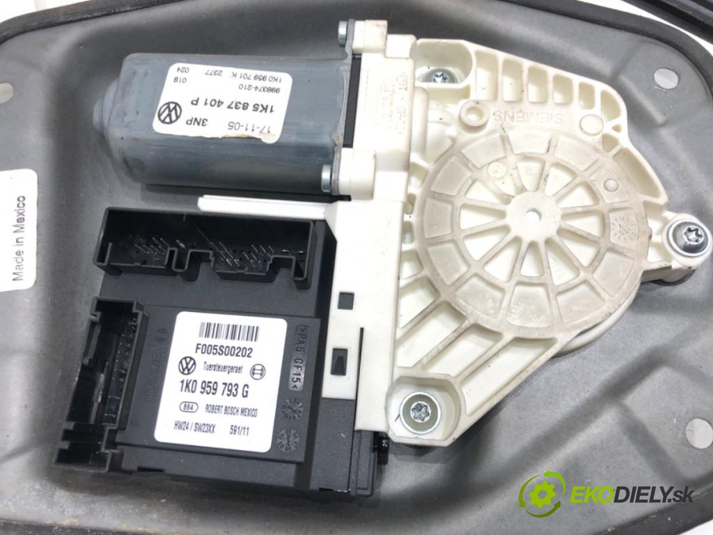 VW JETTA III (1K2) 2004 - 2013    2.0 FSI 110 kW [150 KM] benzyna 2005 - 2010  mechanismus okna levý přední část 1K5837401P