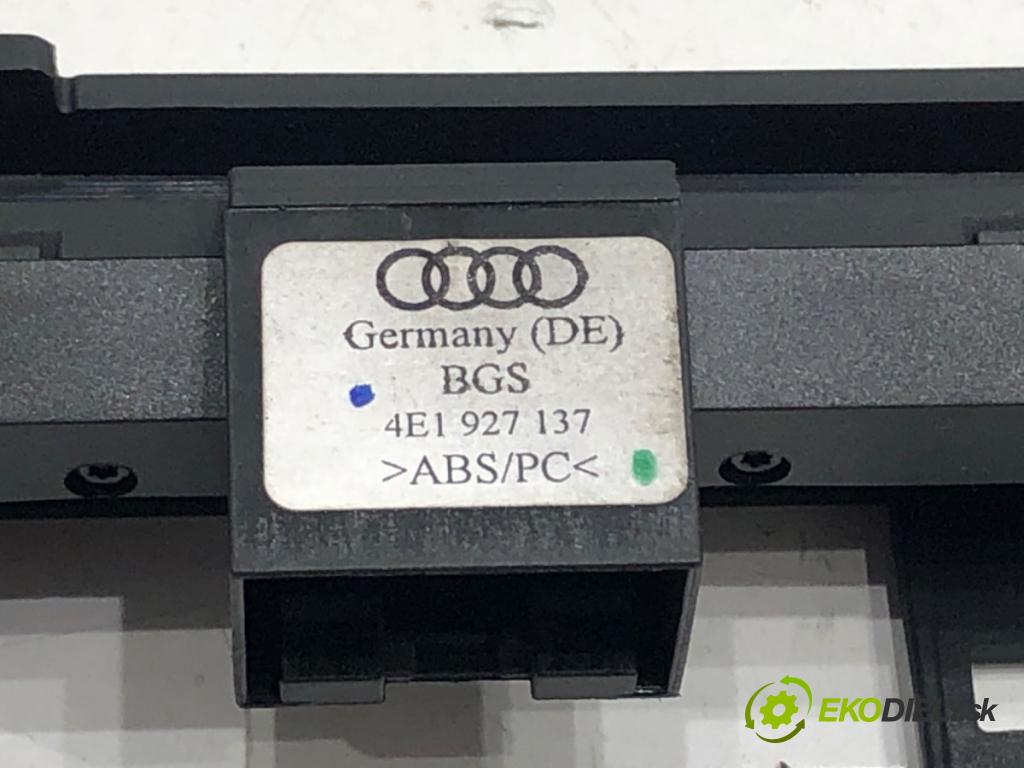AUDI A8 D3 (4E2, 4E8) 2002 - 2010    4.2 TDI quattro 240 kW [326 KM] olej napędowy 2005 - 2010  Spínač svetiel výstražných (núdzových) 4E1927137 (Prepínače, spínače, tlačidlá a ovládače kúrenia)
