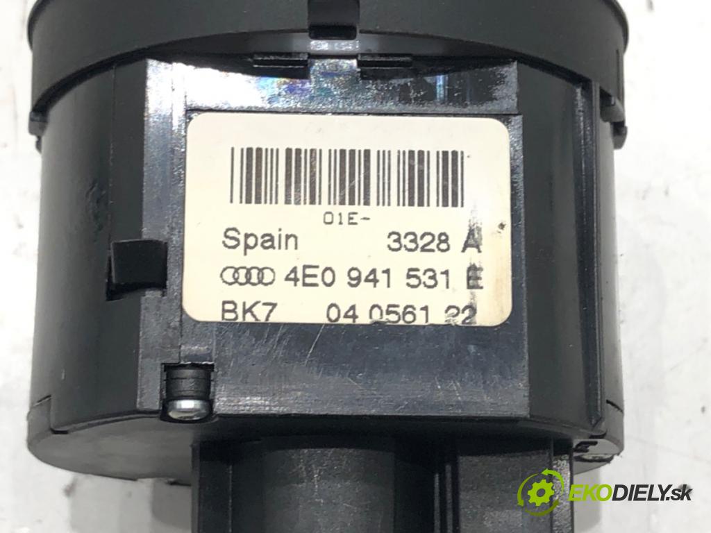 AUDI A8 D3 (4E2, 4E8) 2002 - 2010    4.2 TDI quattro 240 kW [326 KM] olej napędowy 2005 - 2010  spínač světel 4E0941531E
