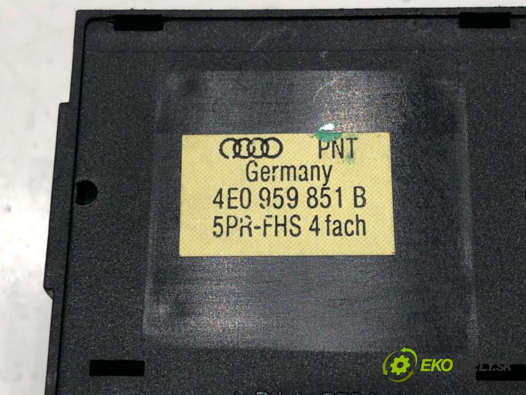 AUDI A8 D3 (4E2, 4E8) 2002 - 2010    4.2 TDI quattro 240 kW [326 KM] olej napędowy 2005 - 2010  Prepínač okien 4E0959851B (Prepínače, spínače, tlačidlá a ovládače kúrenia)