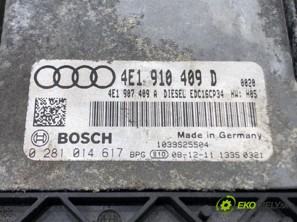AUDI A8 D3 (4E2, 4E8) 2002 - 2010    4.2 TDI quattro 240 kW [326 KM] olej napędowy 2005 - 2010  riadiaca jednotka Motor 4E1910409D 0281014617 (Riadiace jednotky)