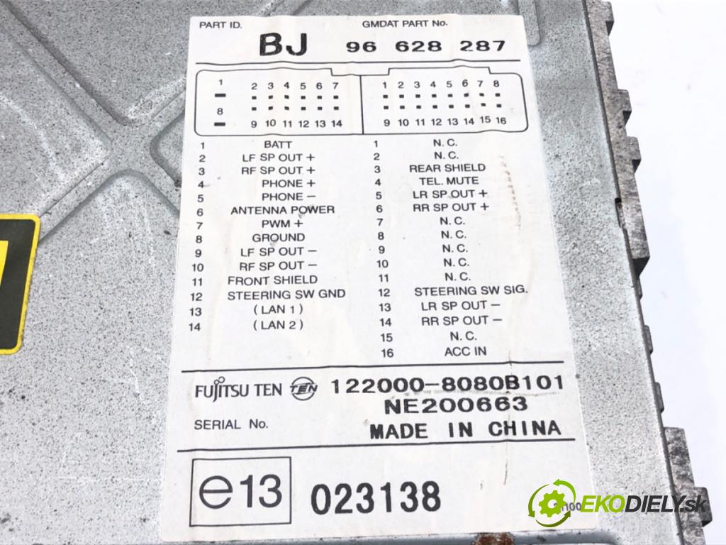 CHEVROLET EPICA (KL1_) 2004 - 2011    2.5 115 kW [156 KM] benzyna 2006 - 2011  RADIO 96628287 (Audio zariadenia)