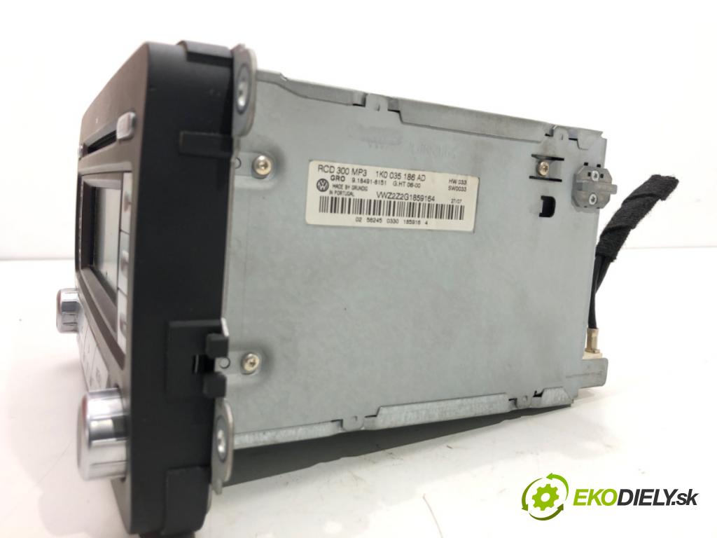 VW PASSAT B6 Variant (3C5) 2005 - 2011    2.0 TDI 103 kW [140 KM] olej napędowy 2005 - 2009  RADIO 1K0035186AD (Audio zariadenia)