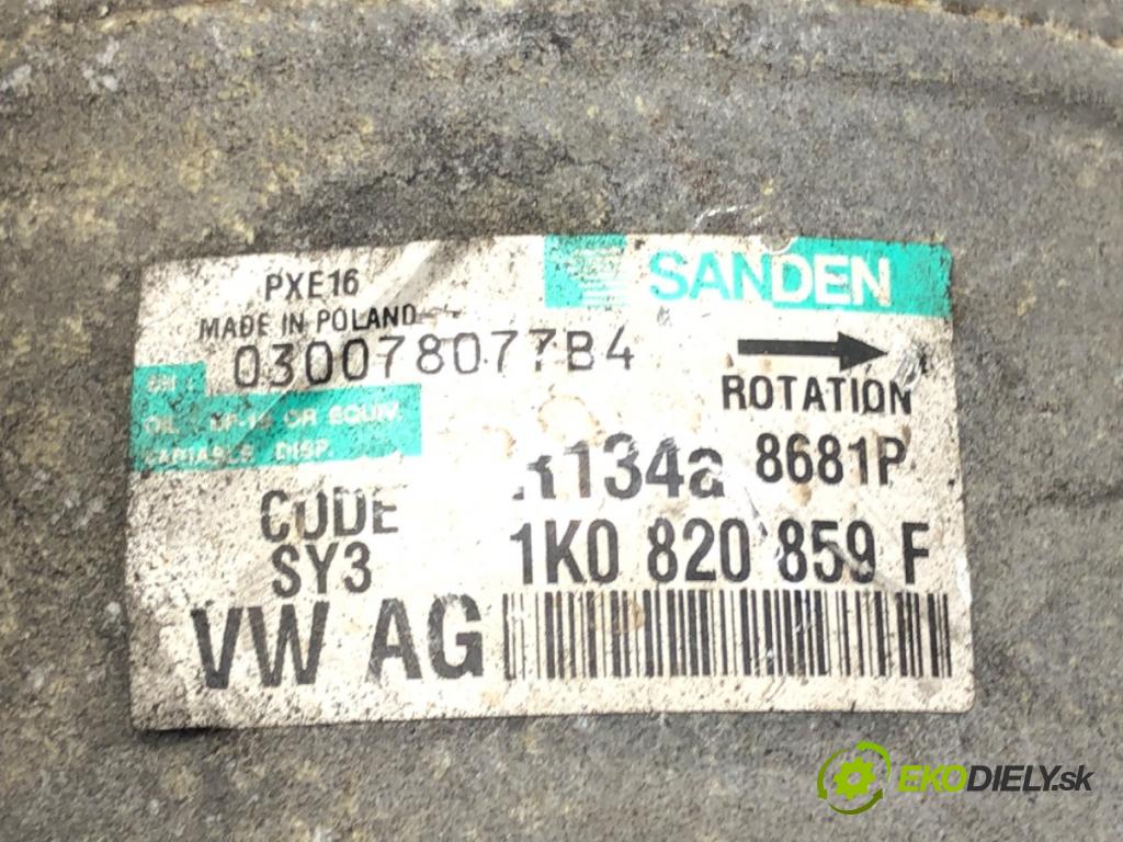 VW PASSAT B6 Variant (3C5) 2005 - 2011    2.0 TDI 103 kW [140 KM] olej napędowy 2005 - 2009  Kompresor klimatizácie 1K0820859F (Kompresory klimatizácie)