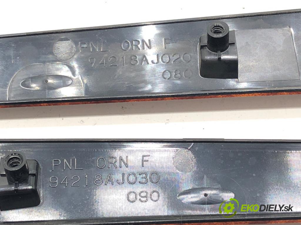 SUBARU OUTBACK (BR) 2009 - 2022    3.6 R AWD (BRF) 191 kW [260 KM] benzyna 2009 - 2022  lišty kryt 94218AJ020 94218AJ030 (Lišty)