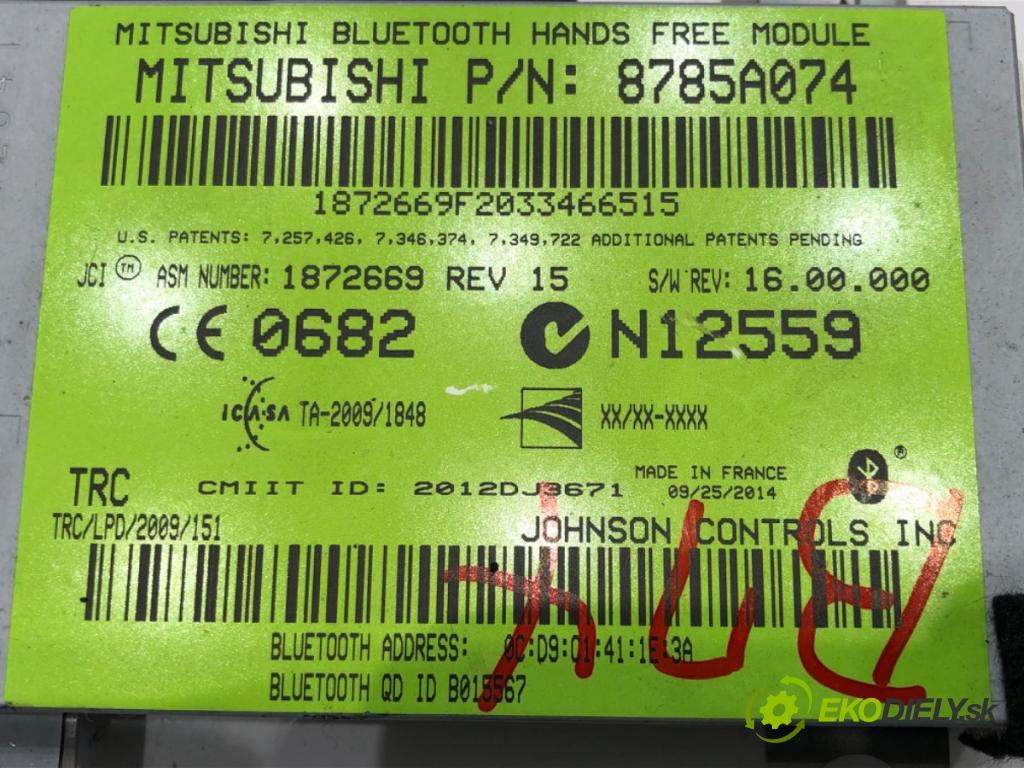 PEUGEOT 4008 2012 - 2022    1.8 HDi 110 kW [150 KM] olej napędowy 2012 - 2022  Modul BLUETOOTH 8785A074 (Ostatné)