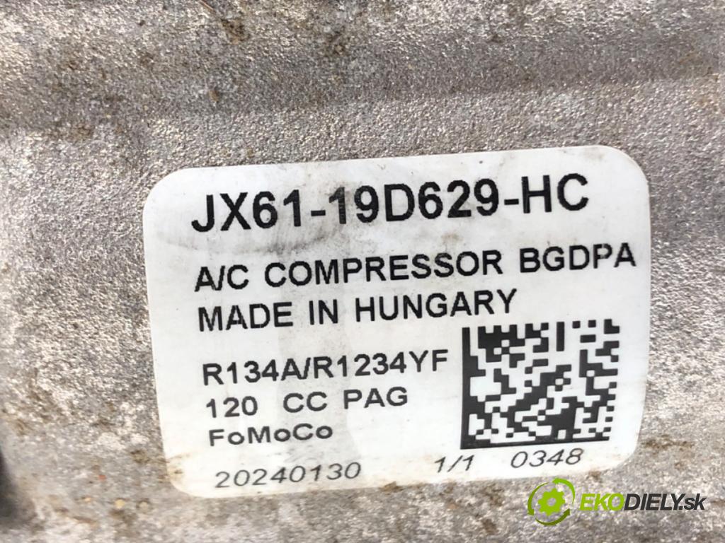 FORD FOCUS IV Turnier (HP) 2018 - 2022    1.5 EcoBlue 88 kW [120 KM] olej napędowy 2018 - 2022  Kompresor klimatizácie JX61-19D629-HC (Kompresory klimatizácie)