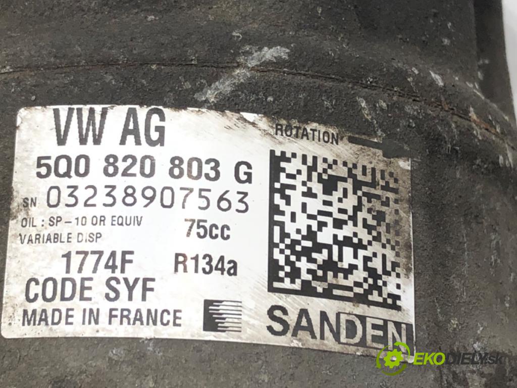 VW PASSAT B8 (3G2, CB2) 2014 - 2022    1.4 TSI 110 kW [150 KM] benzyna 2014 - 2022  Kompresor klimatizácie 5Q0820803G (Kompresory klimatizácie)