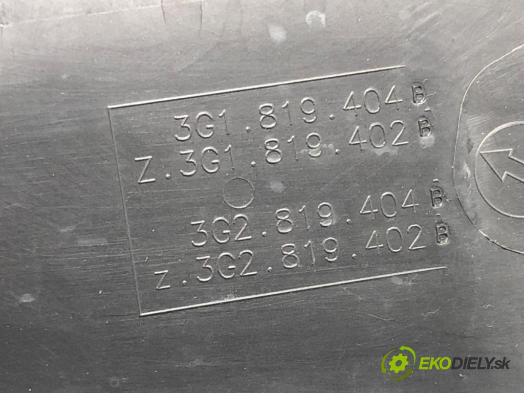 VW PASSAT B8 (3G2, CB2) 2014 - 2022    1.4 TSI 110 kW [150 KM] benzyna 2014 - 2022  Torpédo, plast pod čelné okno 3G1819404B (Torpéda)