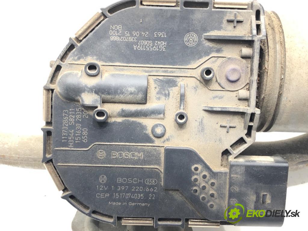 VW PASSAT B8 (3G2, CB2) 2014 - 2022    1.4 TSI 110 kW [150 KM] benzyna 2014 - 2022  Mechanizmus stieračov predný 3G1955023C 3397021866 (Motorčeky stieračov predné)