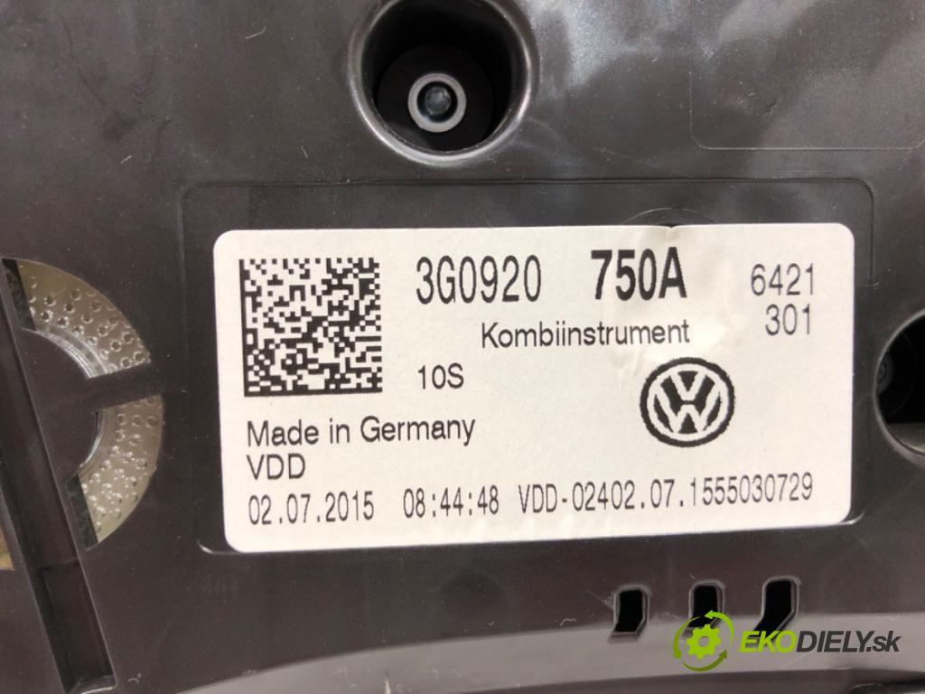 VW PASSAT B8 (3G2, CB2) 2014 - 2022    1.4 TSI 110 kW [150 KM] benzyna 2014 - 2022  Prístrojovka 3G0920750A (Prístrojové dosky, displeje)