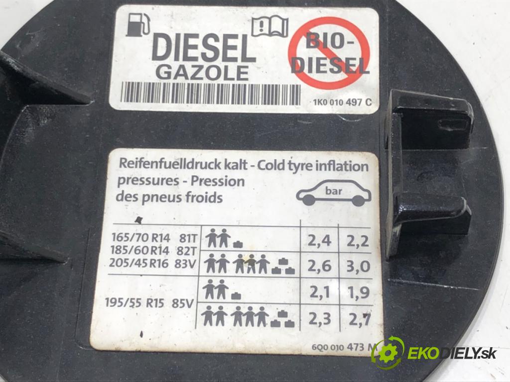 VW POLO (9N_, 9A_) 2001 - 2014    1.4 TDI 51 kW [70 KM] olej napędowy 2005 - 2009  Dvierka nádrže paliva  (Ostatné)