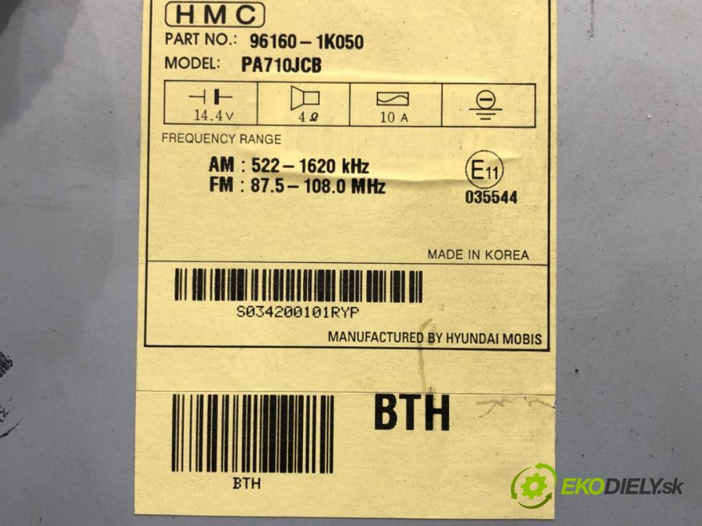 HYUNDAI ix20 (JC) 2010 - 2022    1.4 66 kW [90 KM] benzyna 2010 - 2022  RADIO 96160-1K050 (Audio zariadenia)