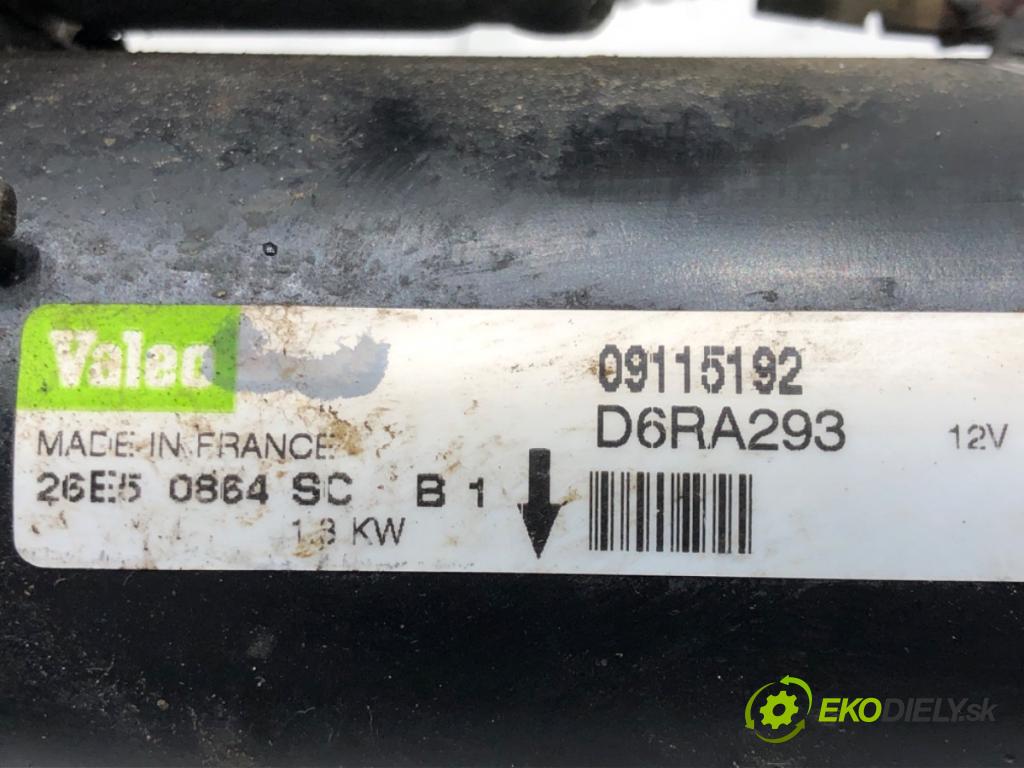 OPEL ASTRA H (A04) 2004 - 2014    1.4 (L48) 66 kW [90 KM] benzyna 2004 - 2010  Štartér 09115192 (Štartéry)