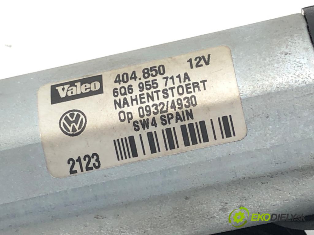VW POLO (9N_, 9A_) 2001 - 2014    1.2 12V 47 kW [64 KM] benzyna 2001 - 2007  motor stěračů zadní část 6Q6955711A