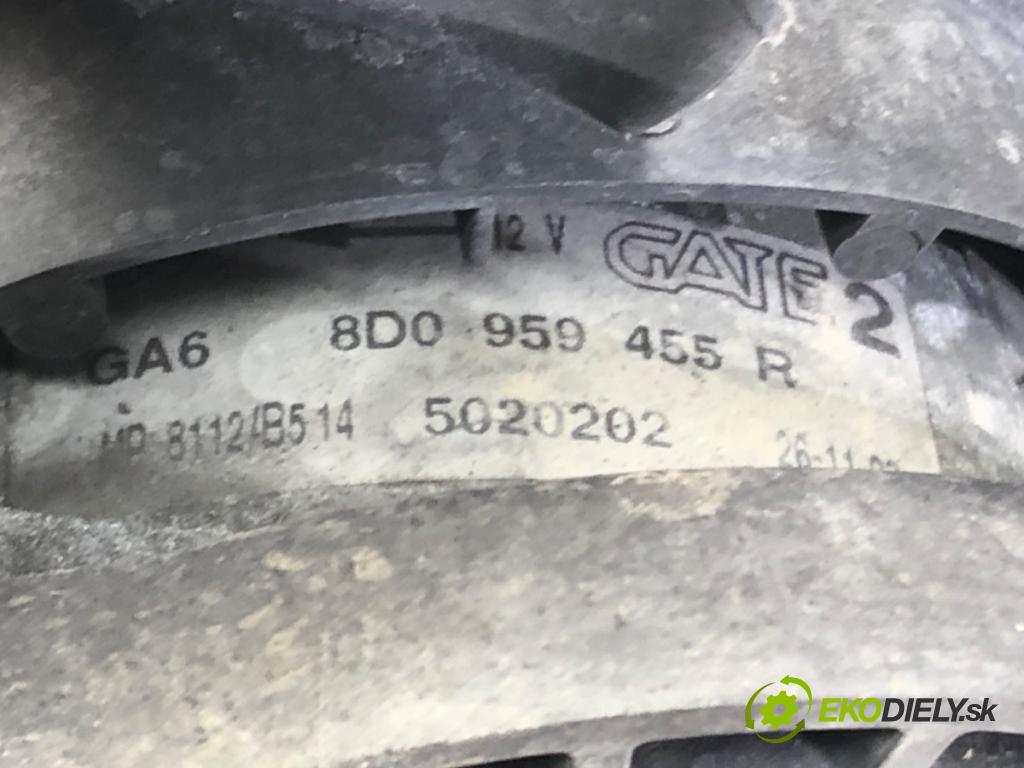 VW PASSAT B5.5 (3B3) 2000 - 2005    1.6 75 kW [102 KM] benzyna 2000 - 2005  ventilátor chladiče 8D0959455R (Ventilátory)