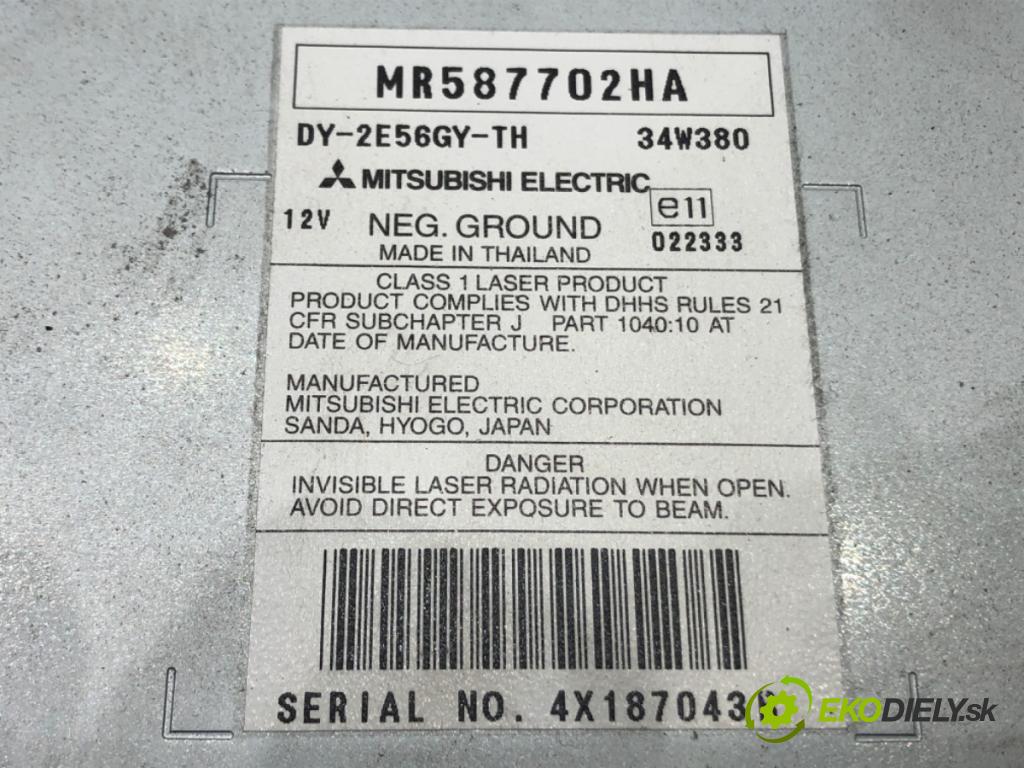 MITSUBISHI COLT VI (Z3_A, Z2_A) 2002 - 2012    1.5 DI-D 70 kW [95 KM] olej napędowy 2004 - 2012  RADIO MR587702HA (Audio zariadenia)