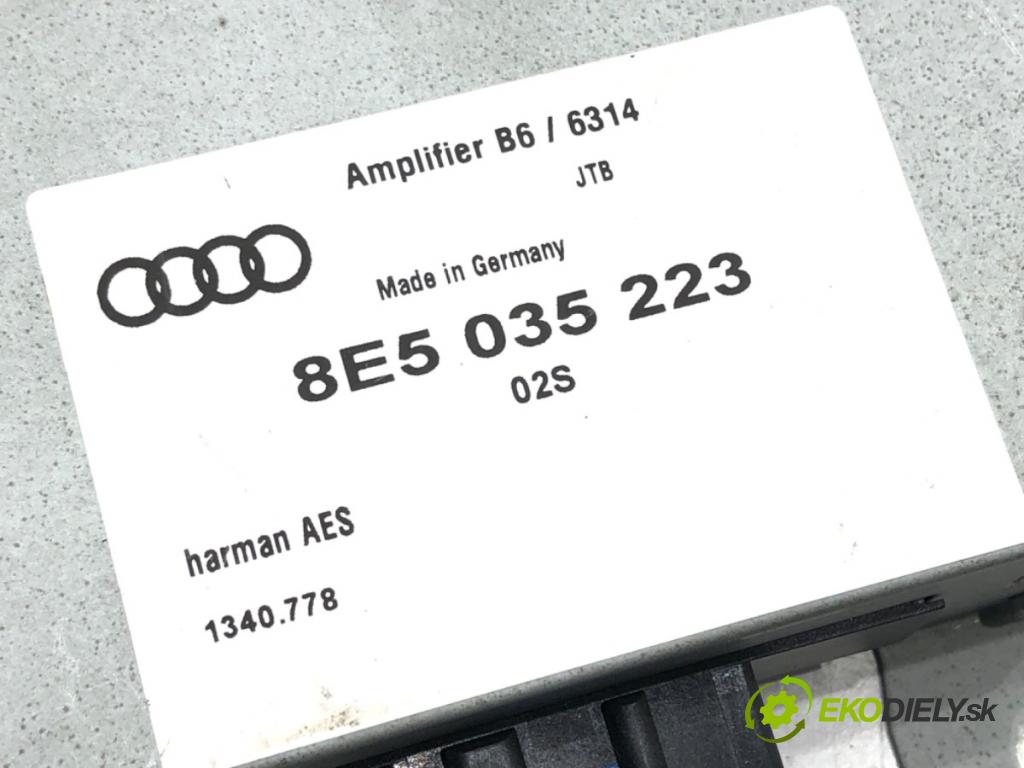AUDI A4 B6 (8E2) 2000 - 2005    1.8 T 110 kW [150 KM] benzyna 2000 - 2002  Zosilňovač 8E5035223 (Zosilňovače)