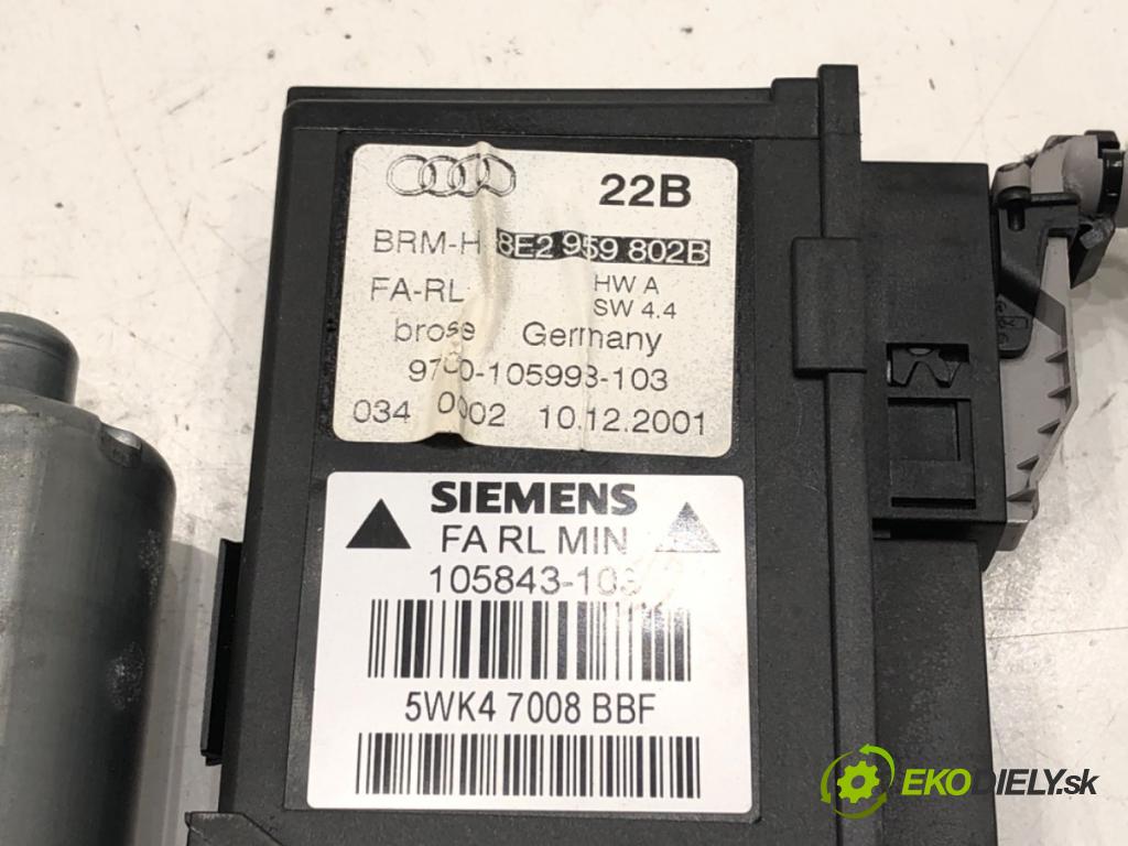 AUDI A4 B6 (8E2) 2000 - 2005    1.8 T 110 kW [150 KM] benzyna 2000 - 2002  motorek sťahovaní okna přední část pravý 8E2959802B (Ostatné)