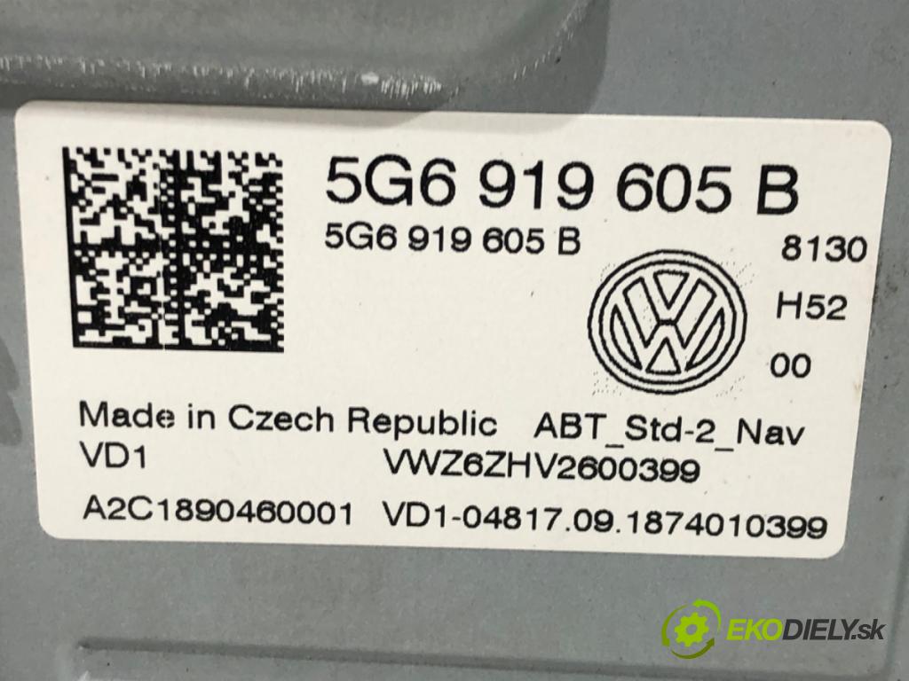 VW GOLF VII Variant (BA5, BV5) 2013 - 2022    1.5 TSI 96 kW [130 KM] benzyna 2017 - 2022  RADIO Dislpej 5G6919605B