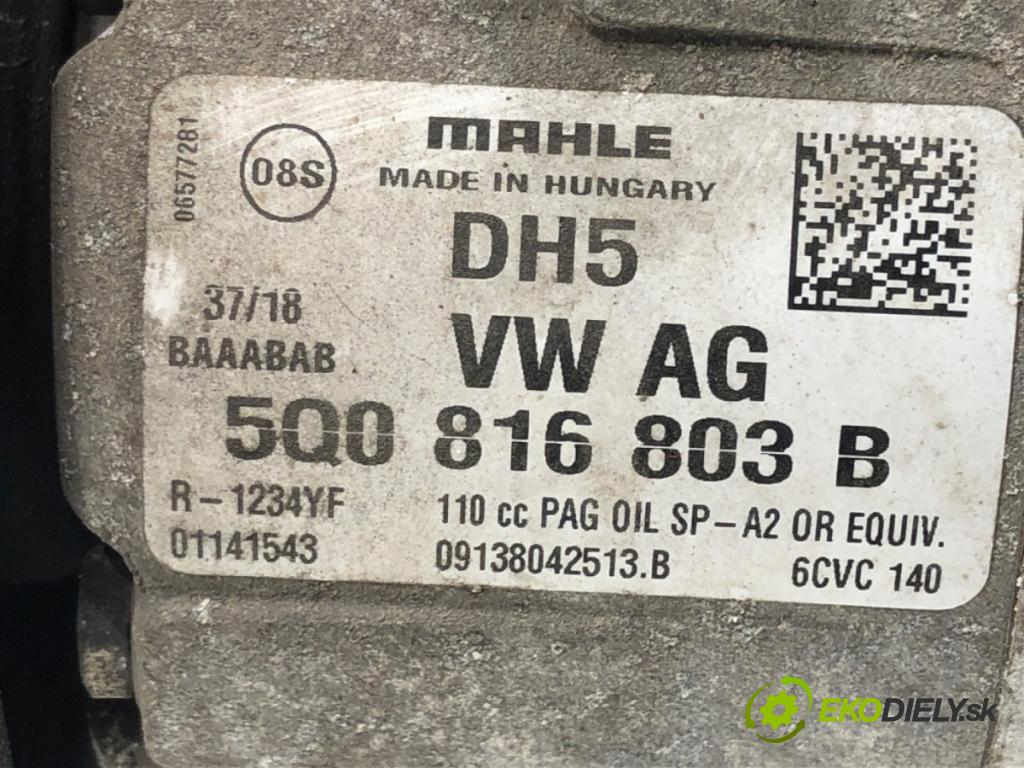 VW GOLF VII Variant (BA5, BV5) 2013 - 2022    1.5 TSI 96 kW [130 KM] benzyna 2017 - 2022  Kompresor klimatizácie 5Q0816803B (Kompresory klimatizácie)
