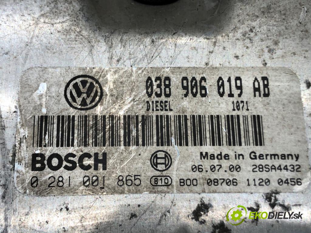 SEAT ALHAMBRA (7V8, 7V9) 1996 - 2010    1.9 TDI 66 kW [90 KM] olej napędowy 1996 - 2010  riadiaca jednotka Motor 038906019AB (Riadiace jednotky)
