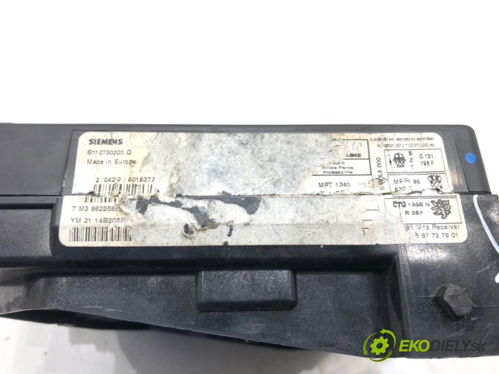 SEAT ALHAMBRA (7V8, 7V9) 1996 - 2010    1.9 TDI 66 kW [90 KM] olej napędowy 1996 - 2010  modul BSI S110730200D (Pojistkové skříňky)