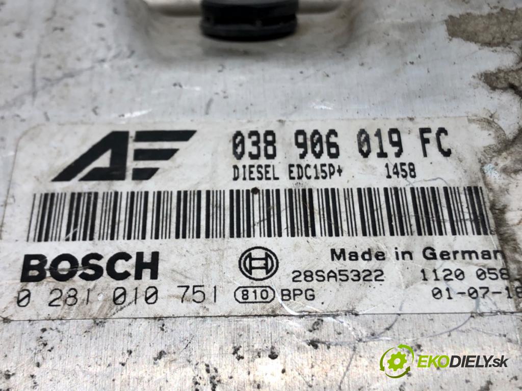 SEAT ALHAMBRA (7V8, 7V9) 1996 - 2010    1.9 TDI 85 kW [115 KM] olej napędowy 2000 - 2010  riadiaca jednotka Motor 038906019FC (Riadiace jednotky)
