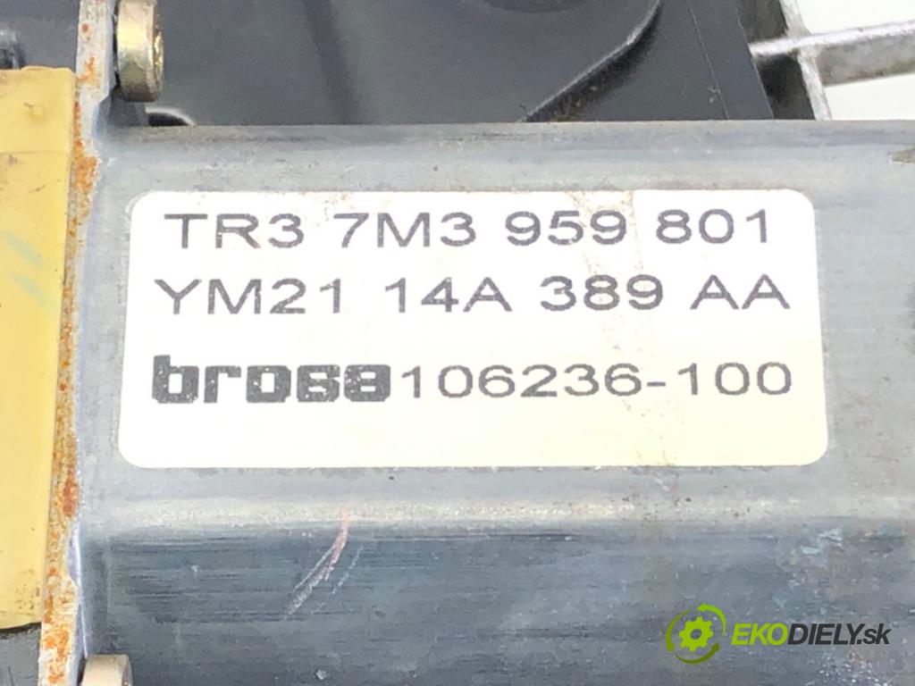 SEAT ALHAMBRA (7V8, 7V9) 1996 - 2010    1.9 TDI 85 kW [115 KM] olej napędowy 2000 - 2010  mechanismus okna levý přední část 7M3959801