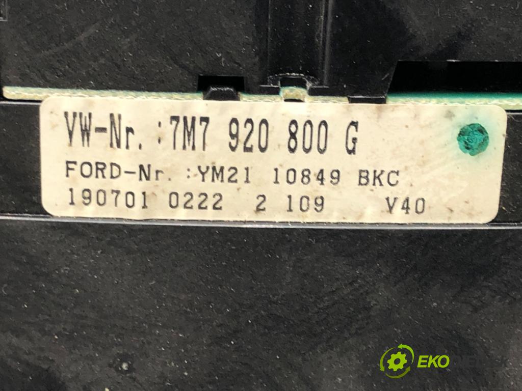 SEAT ALHAMBRA (7V8, 7V9) 1996 - 2010    1.9 TDI 85 kW [115 KM] olej napędowy 2000 - 2010  Prístrojovka 7M7920800G (Prístrojové dosky, displeje)