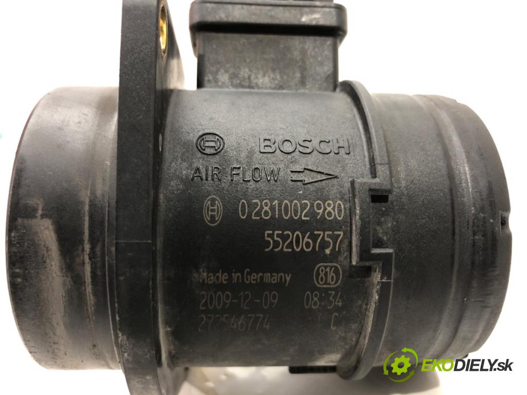 FIAT GRANDE PUNTO (199_) 2005 - 2022    1.3 D Multijet 55 kW [75 KM] olej napędowy 2005 - 2022  Váha vzduchu 0281002980 55206757 (Váhy vzduchu)